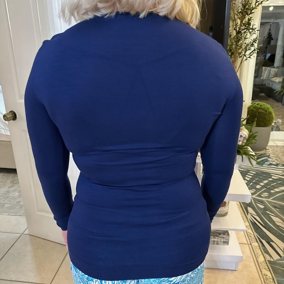 A-K-R-I-S PUNTO size 6 blue color long sleeve round neck women's blouse - Picture 11 of 12